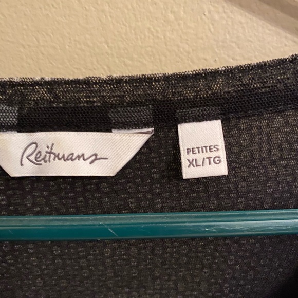 2/$24 Sheer black/white print blouse - Picture 9 of 9